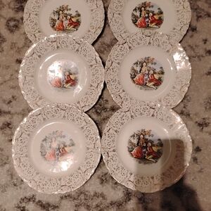 Elegant White and Gold Decorative Plates